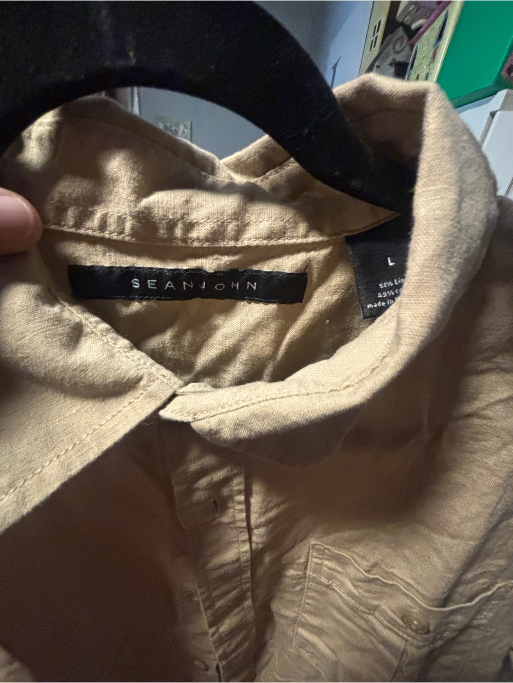Sean John Men’s Tan Button-Front Shirt Jacket